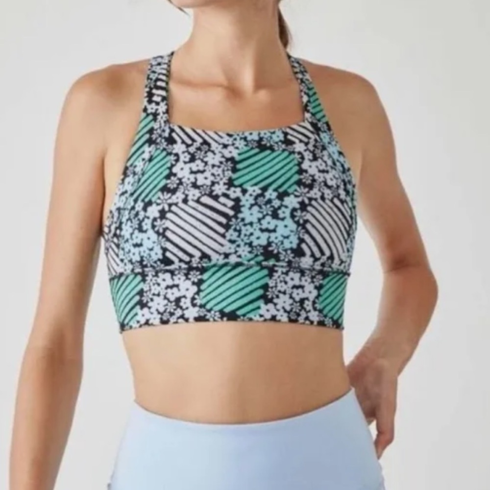 Free people movement floral sports bra activewear workout revolve casual nwot